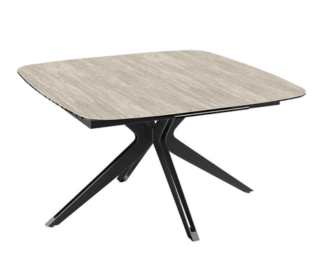 Table carrée extensible en céramique Limy – format 135x135 cm fermé - akante