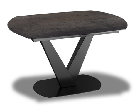 Table de salle à manger céramique extensible pieds métal noir - Akante - Souffle d'intérieur