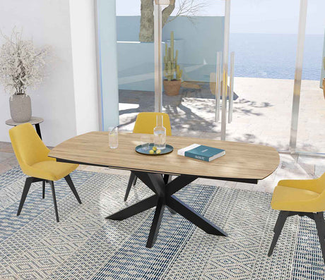 Table céramique acier extensible de salle à manger moderne 200cm - Souffle d'intérieur