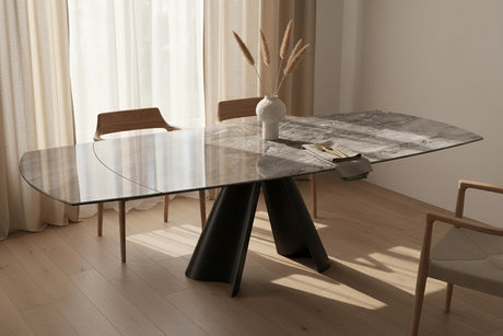 Table à manger Atlas – plateau ouvert 190 à 270 – céramique eramosa
