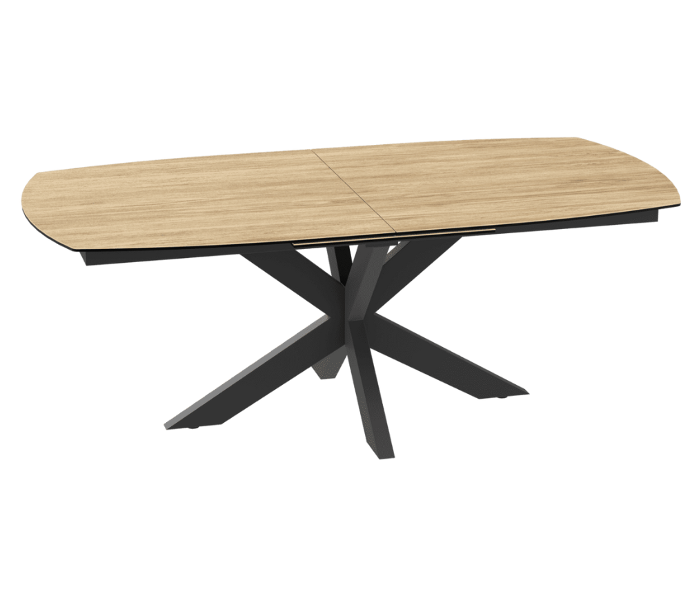 Table extensible céramique bois clair de salle à manger L160cm ou L200cm - Gustave