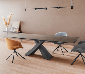 table de salle à manger céramique extensible dans une salle à manger contemporaine