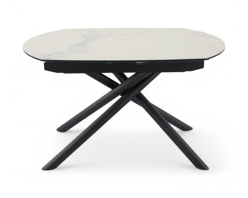 Table extensible céramique marbre blanc design - Souffle d'intérieur