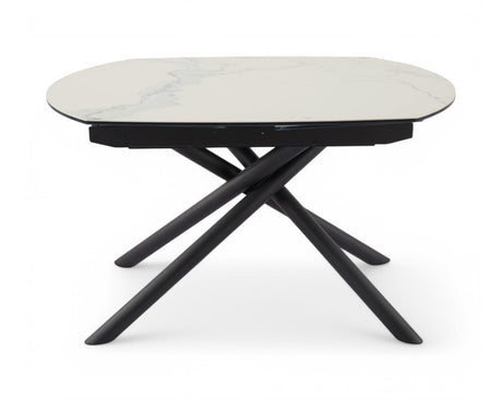 Table extensible céramique marbre blanc design - Souffle d'intérieur