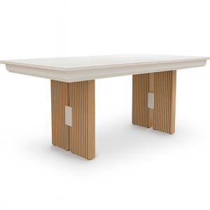 table blanche extensible haut de gamme sur un fond blanc