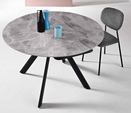 table de salle à manger extensible marbre grise - Souffle d'intérieur