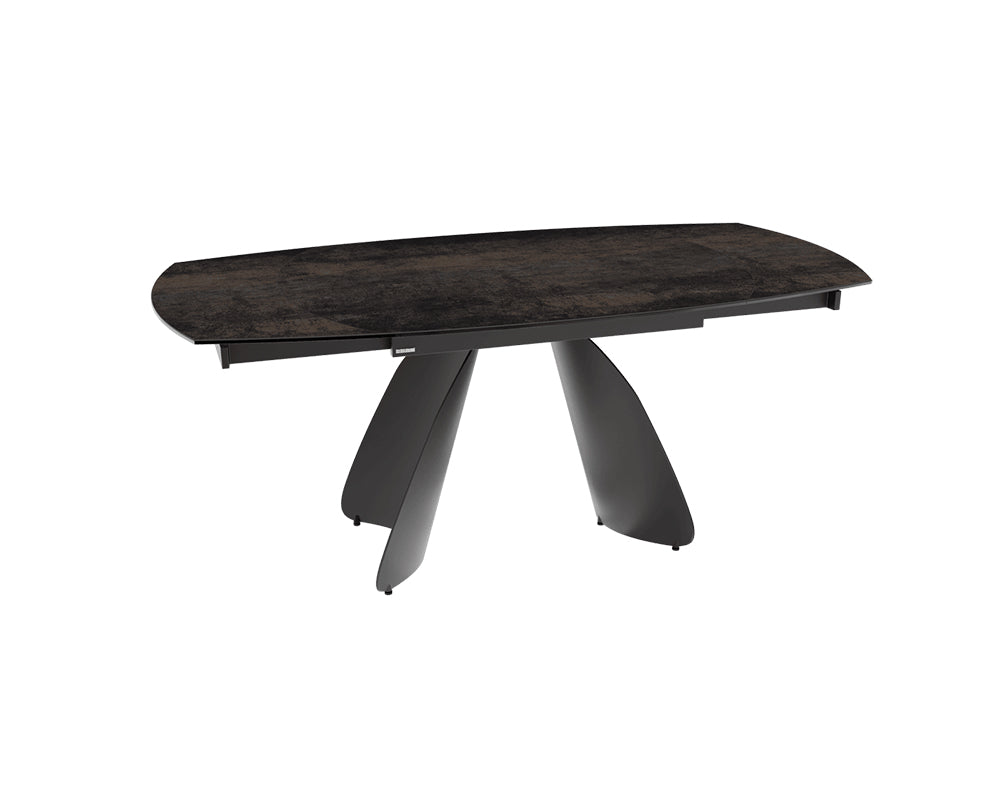 Table céramique extensible Modena – plateau ouvert 120 à 180 – acier