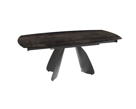Table céramique extensible Modena – plateau ouvert 130 à 190 – acier