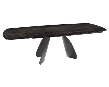 Table céramique extensible Modena – plateau ouvert 160 à 240 – acier