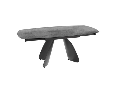 Table céramique extensible Modena – plateau ouvert 120 à 180 – argent