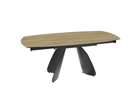 Table céramique extensible Modena – plateau ouvert 120 à 180 – chêne clair