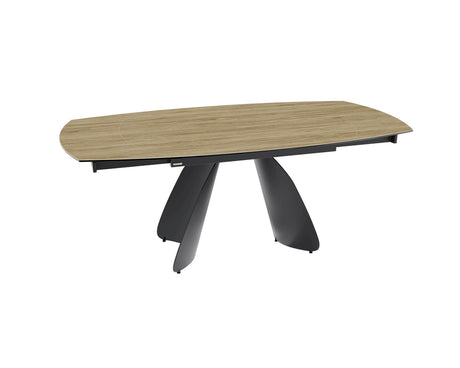 Table céramique extensible Modena – plateau ouvert 130 à 190 – chêne clair