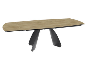 Table céramique extensible Modena – plateau ouvert 160 à 240 – chêne clair