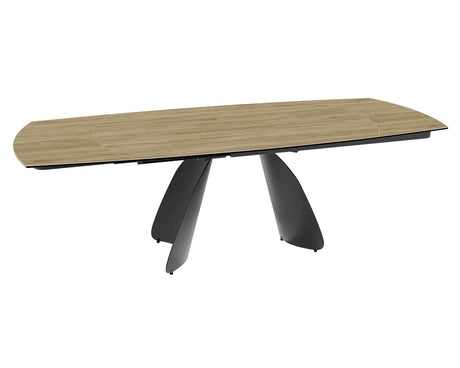 Table céramique extensible Modena – plateau ouvert 160 à 240 – chêne clair