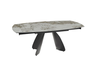 Table céramique extensible Modena – plateau ouvert 130 à 190 – marbre calcatta