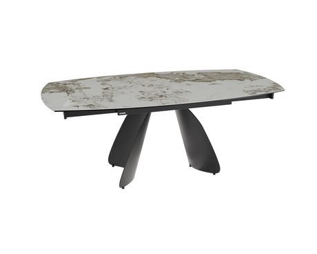 Table céramique extensible Modena – plateau ouvert 130 à 190 – marbre calcatta