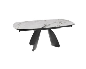 Table céramique extensible Modena – plateau ouvert 120 à 180 – marbre fiorentino