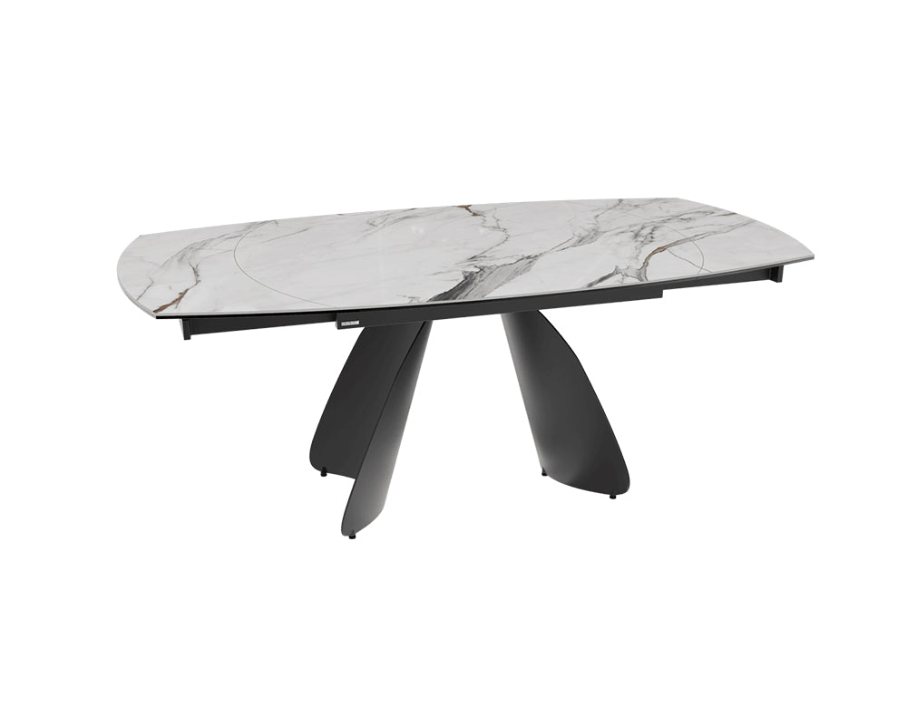 Table céramique extensible Modena – plateau ouvert 130 à 190 – marbre fiorentino
