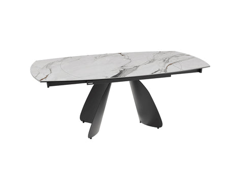 Table céramique extensible Modena – plateau ouvert 130 à 190 – marbre fiorentino