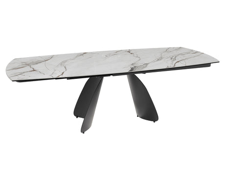 Table céramique extensible Modena – plateau ouvert 160 à 240– marbre fiorentino
