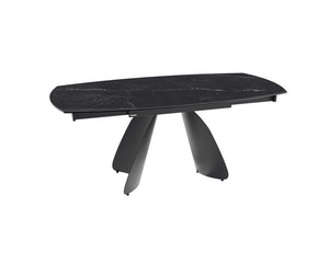 Table céramique extensible Modena – plateau ouvert 120 à 180 – marbre marquina