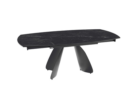 Table céramique extensible Modena – plateau ouvert 130 à 190 – marbre marquina