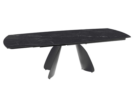 Table céramique extensible Modena – plateau ouvert 160 à 240 – marbre marquina