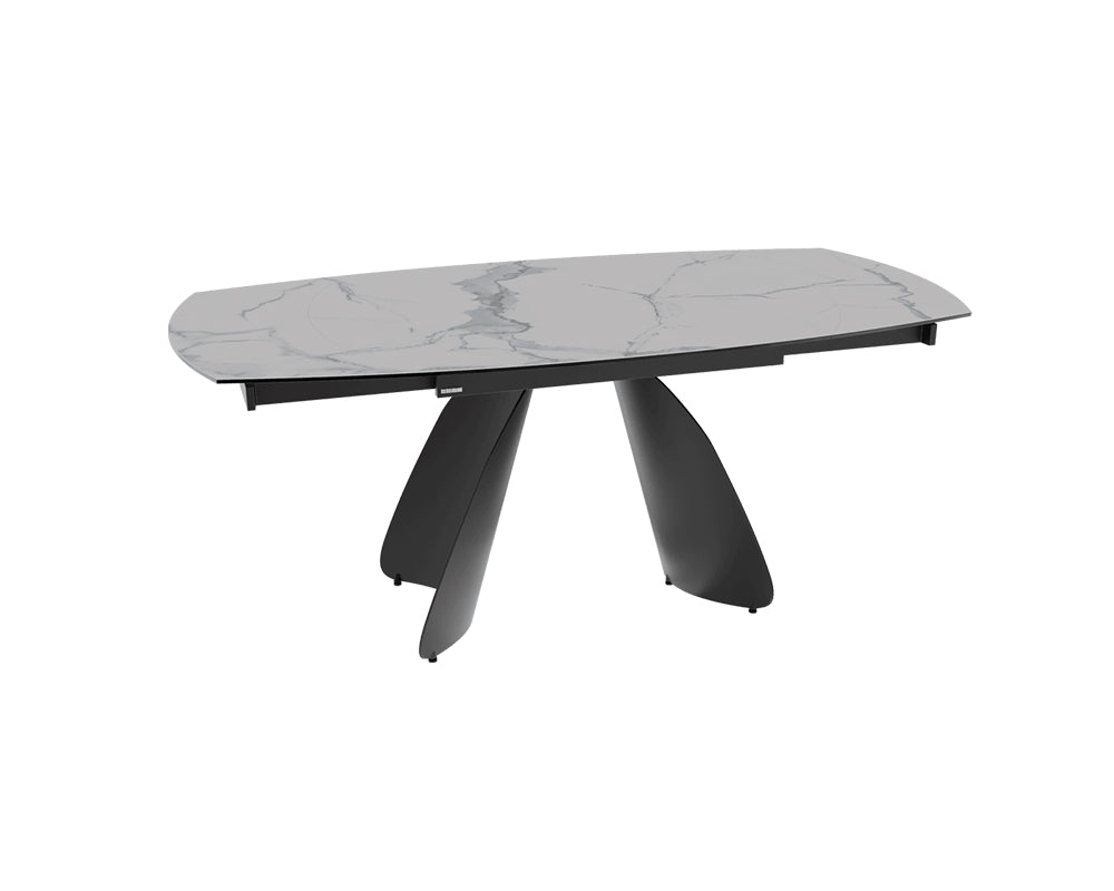 Table céramique extensible Modena – plateau ouvert 120 à 180 – marbre mat