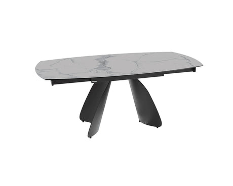 Table céramique extensible Modena – plateau ouvert 120 à 180 – marbre mat