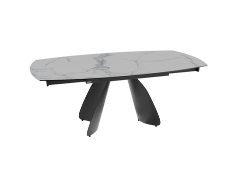 Table céramique extensible Modena – plateau ouvert 130 à 190 – marbre mat