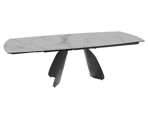 Table céramique extensible Modena – plateau ouvert 160 à 240 – marbre mat