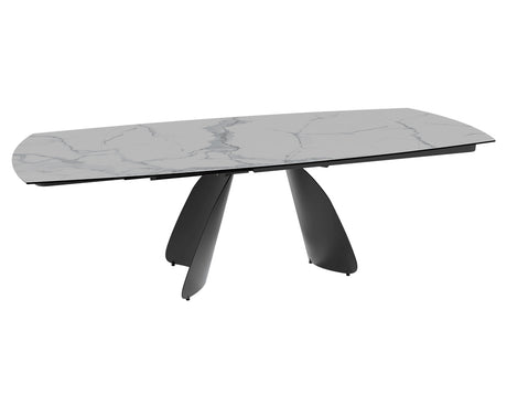 Table céramique extensible Modena – plateau ouvert 160 à 240 – marbre mat