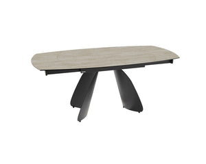 Table céramique extensible Modena – plateau ouvert 120 à 180 – travertin