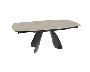 Table céramique extensible Modena – plateau ouvert 130 à 190 – travertin