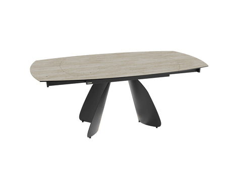 Table céramique extensible Modena – plateau ouvert 130 à 190 – travertin