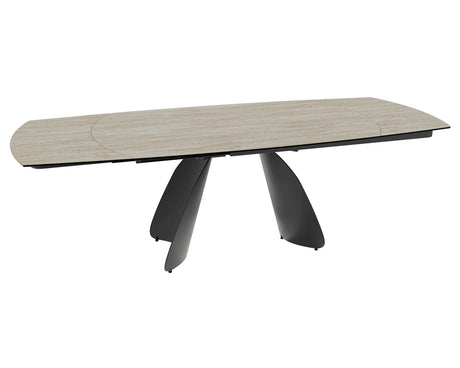 Table céramique extensible Modena – plateau ouvert 160 à 240 – travertin