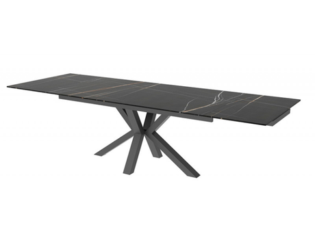 Table céramique extensible design effet pierre noir lievens - Souffle d'intérieur