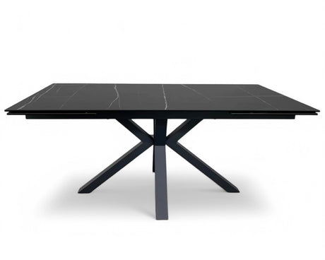 Table céramique extensible design effet pierre noir lievens - Souffle d'intérieur