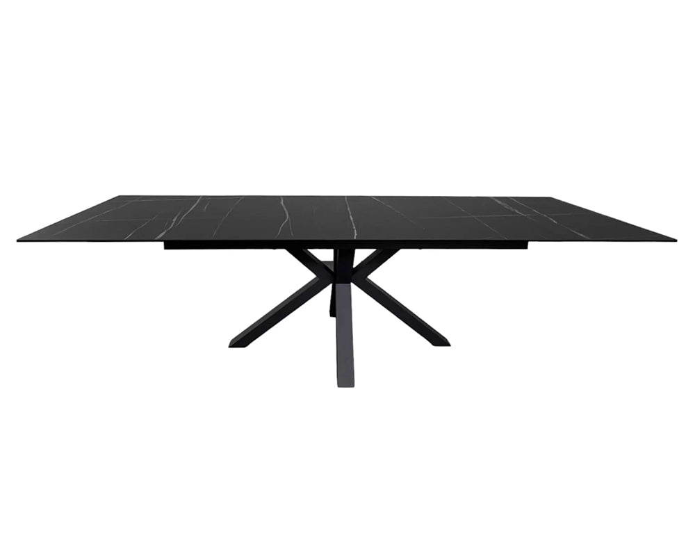 Table céramique extensible design effet pierre noir lievens - Souffle d'intérieur