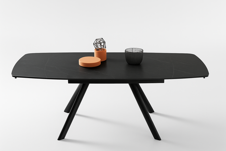 table céramique extensible noir ouverte 