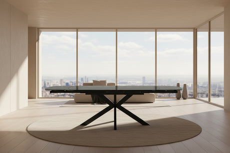 table céramique extensible en version ouverte dans une salle a manger