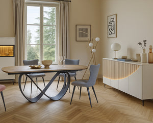Table de repas en céramique extensible couleur bois - Meubles celio - Souffle d'intérieur