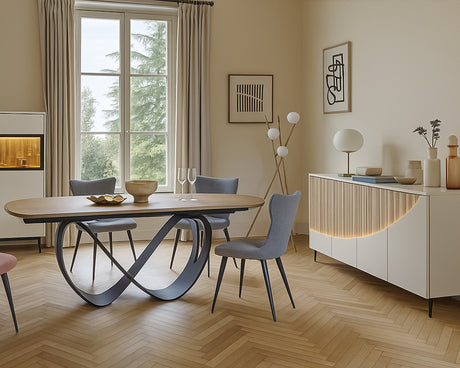 Table de repas en céramique extensible couleur bois - Meubles celio - Souffle d'intérieur