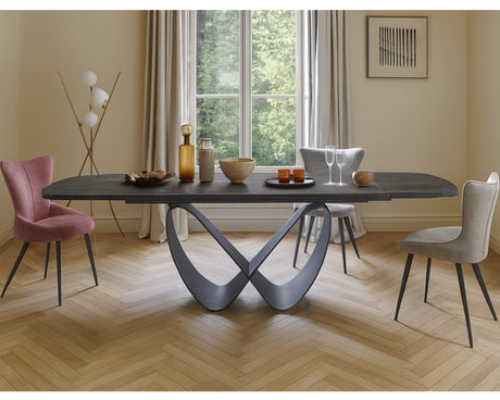 Table de repas en céramique extensible couleur Noir - Meubles celio - Souffle d'intérieur