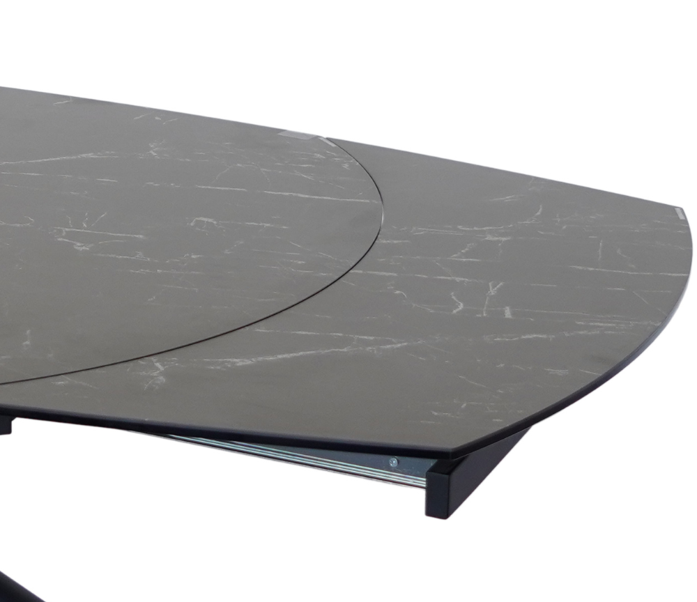 Table céramique extensible marbre noir pieds métal L 130cm - Glory