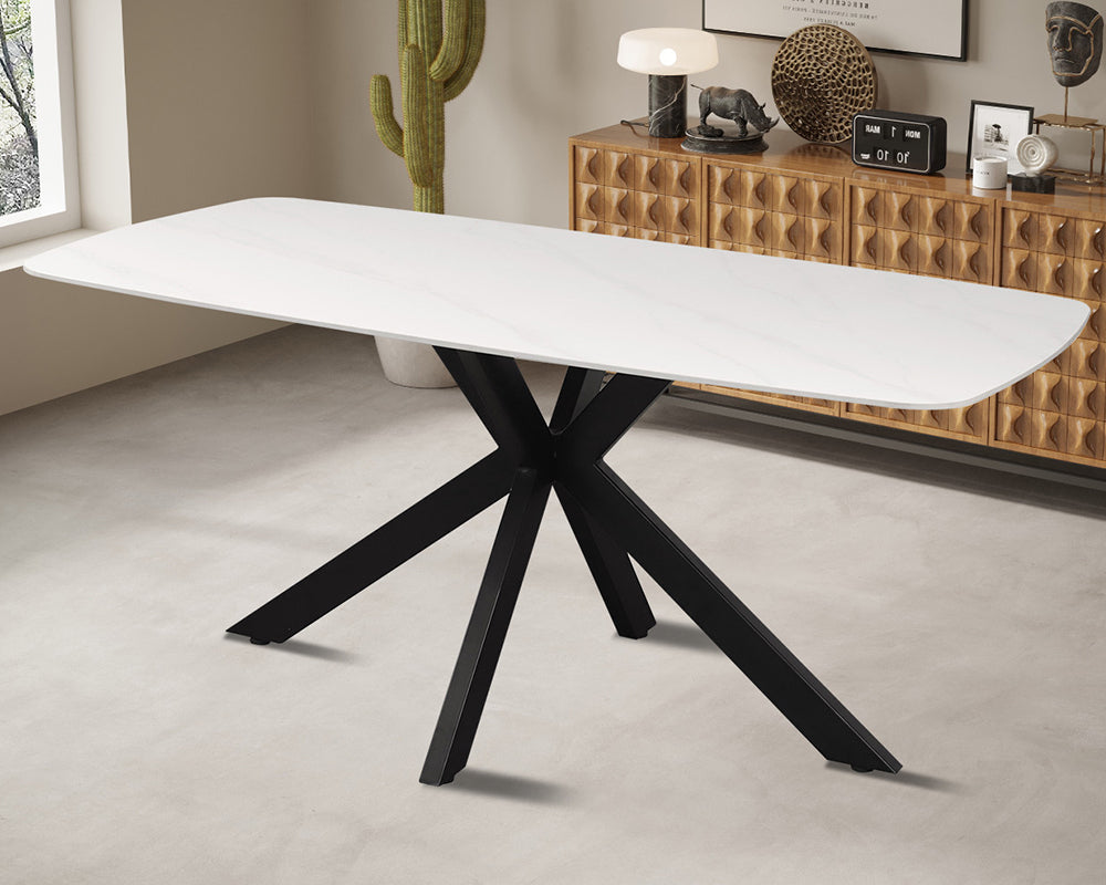 Table blanche Nasa – ambiance salle à manger lumineuse et moderne sans chaises