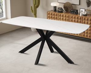 Table blanche Nasa – ambiance salle à manger lumineuse et moderne sans chaises