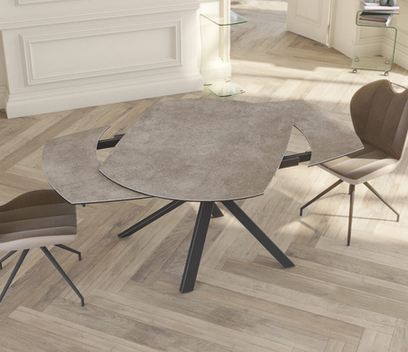 Table ceramique pierre taupe akante extensible - Souffle d'intérieur 