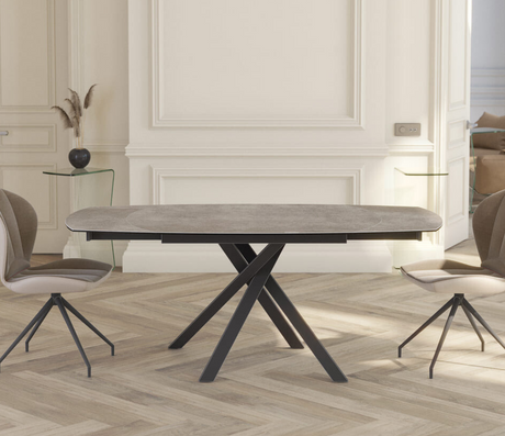 Table ceramique pierre taupe akante extensible - Souffle d'intérieur 