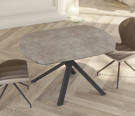 Table ceramique pierre taupe akante extensible - Souffle d'intérieur 